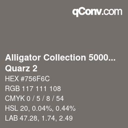 Color code: Alligator Collection 5000plus - Quarz 2 | qconv.com