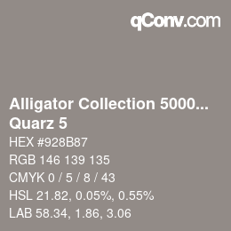 Farbcode: Alligator Collection 5000plus - Quarz 5 | qconv.com