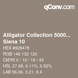 カラーコード: Alligator Collection 5000plus - Siena 10 | qconv.com