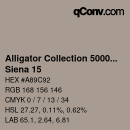 Código de color: Alligator Collection 5000plus - Siena 15 | qconv.com