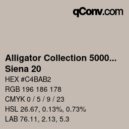 Code couleur: Alligator Collection 5000plus - Siena 20 | qconv.com