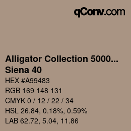 Código de color: Alligator Collection 5000plus - Siena 40 | qconv.com