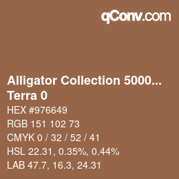 Código de color: Alligator Collection 5000plus - Terra 0 | qconv.com