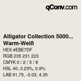 Color code: Alligator Collection 5000plus - Warm-Weiß | qconv.com