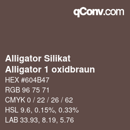 Farbcode: Alligator Silikat - Alligator 1 oxidbraun | qconv.com