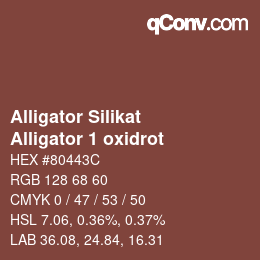 Código de color: Alligator Silikat - Alligator 1 oxidrot | qconv.com