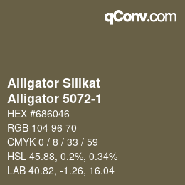 颜色代码: Alligator Silikat - Alligator 5072-1 | qconv.com