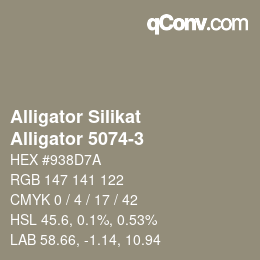 Código de color: Alligator Silikat - Alligator 5074-3 | qconv.com