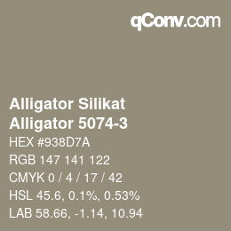 Código de color: Alligator Silikat - Alligator 5074-3 | qconv.com