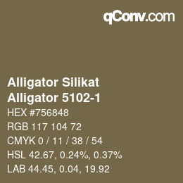 颜色代码: Alligator Silikat - Alligator 5102-1 | qconv.com