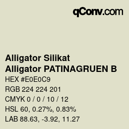 Código de color: Alligator Silikat - Alligator PATINAGRUEN B | qconv.com