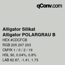 颜色代码: Alligator Silikat - Alligator POLARGRAU B | qconv.com