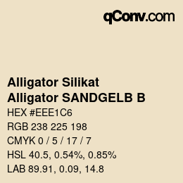 Código de color: Alligator Silikat - Alligator SANDGELB B | qconv.com