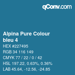 カラーコード: Alpina Pure Colour - bleu 4 | qconv.com