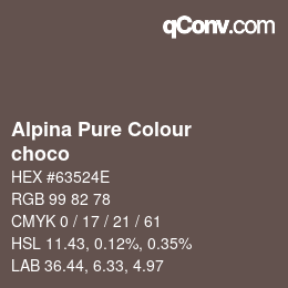 カラーコード: Alpina Pure Colour - choco | qconv.com