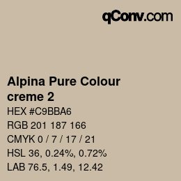 カラーコード: Alpina Pure Colour - creme 2 | qconv.com