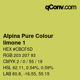 カラーコード: Alpina Pure Colour - limone 1 | qconv.com