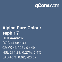 カラーコード: Alpina Pure Colour - saphir 7 | qconv.com