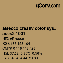 Código de color: alsecco creativ color system 2.0 (accs 2.0) - accs2 1001 | qconv.com