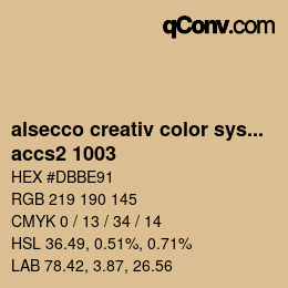 Código de color: alsecco creativ color system 2.0 (accs 2.0) - accs2 1003 | qconv.com