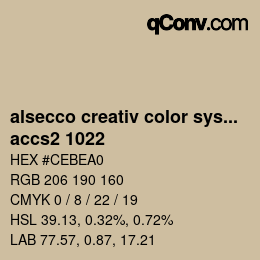 Código de color: alsecco creativ color system 2.0 (accs 2.0) - accs2 1022 | qconv.com