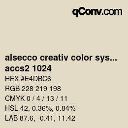 Código de color: alsecco creativ color system 2.0 (accs 2.0) - accs2 1024 | qconv.com