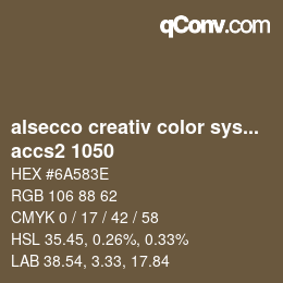 Código de color: alsecco creativ color system 2.0 (accs 2.0) - accs2 1050 | qconv.com