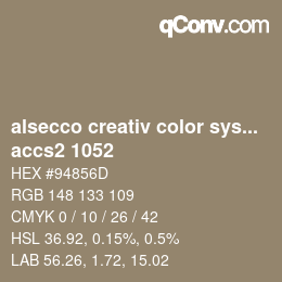 カラーコード: alsecco creativ color system 2.0 (accs 2.0) - accs2 1052 | qconv.com