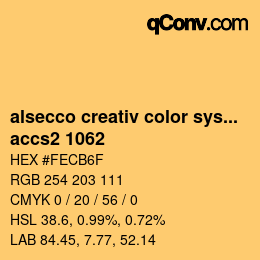 Código de color: alsecco creativ color system 2.0 (accs 2.0) - accs2 1062 | qconv.com