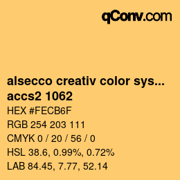 Código de color: alsecco creativ color system 2.0 (accs 2.0) - accs2 1062 | qconv.com