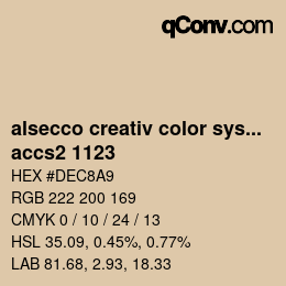 Código de color: alsecco creativ color system 2.0 (accs 2.0) - accs2 1123 | qconv.com