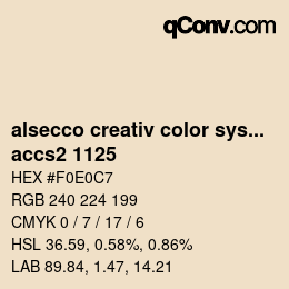 Código de color: alsecco creativ color system 2.0 (accs 2.0) - accs2 1125 | qconv.com