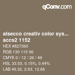 Código de color: alsecco creativ color system 2.0 (accs 2.0) - accs2 1152 | qconv.com