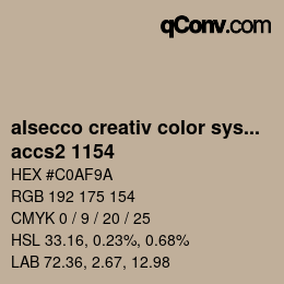 Code couleur: alsecco creativ color system 2.0 (accs 2.0) - accs2 1154 | qconv.com