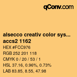 Código de color: alsecco creativ color system 2.0 (accs 2.0) - accs2 1162 | qconv.com