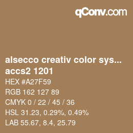 Código de color: alsecco creativ color system 2.0 (accs 2.0) - accs2 1201 | qconv.com