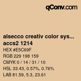 Código de color: alsecco creativ color system 2.0 (accs 2.0) - accs2 1214 | qconv.com