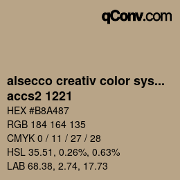 Código de color: alsecco creativ color system 2.0 (accs 2.0) - accs2 1221 | qconv.com