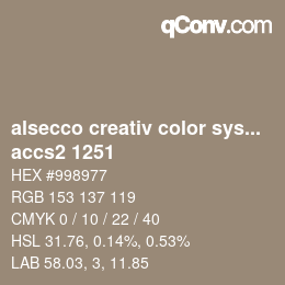 Código de color: alsecco creativ color system 2.0 (accs 2.0) - accs2 1251 | qconv.com