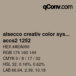 Código de color: alsecco creativ color system 2.0 (accs 2.0) - accs2 1252 | qconv.com