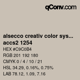 カラーコード: alsecco creativ color system 2.0 (accs 2.0) - accs2 1254 | qconv.com