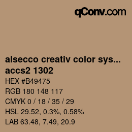 カラーコード: alsecco creativ color system 2.0 (accs 2.0) - accs2 1302 | qconv.com