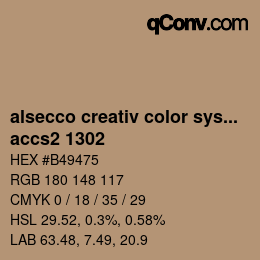 カラーコード: alsecco creativ color system 2.0 (accs 2.0) - accs2 1302 | qconv.com