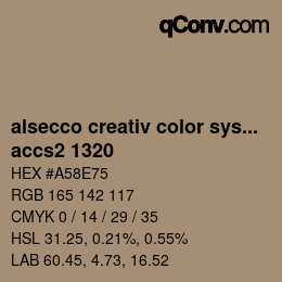 Código de color: alsecco creativ color system 2.0 (accs 2.0) - accs2 1320 | qconv.com