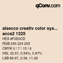 Código de color: alsecco creativ color system 2.0 (accs 2.0) - accs2 1325 | qconv.com