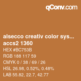 Código de color: alsecco creativ color system 2.0 (accs 2.0) - accs2 1360 | qconv.com