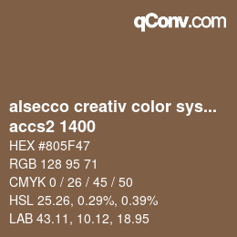 カラーコード: alsecco creativ color system 2.0 (accs 2.0) - accs2 1400 | qconv.com