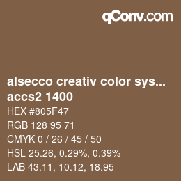 Farbcode: alsecco creativ color system 2.0 (accs 2.0) - accs2 1400 | qconv.com