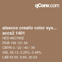 Código de color: alsecco creativ color system 2.0 (accs 2.0) - accs2 1401 | qconv.com