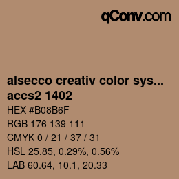 Código de color: alsecco creativ color system 2.0 (accs 2.0) - accs2 1402 | qconv.com